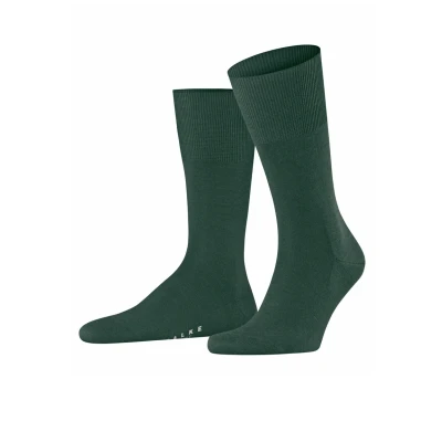 Immagine di FALKE Airport M So lana cotone tinta unita 1 paio, Calzini Uomo, Verde Hunter Green 7441, 43 44