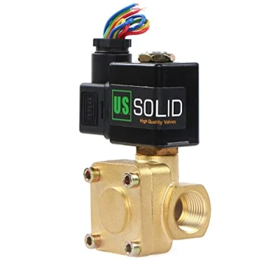 Immagine di U.S. Solid 12 VDC 1/2“ G Elettrico elettrovalvola Ottone normalmente chiusa 0,1 16 bar Per Acqua Aria Olio, VITION, Tipo di pilota