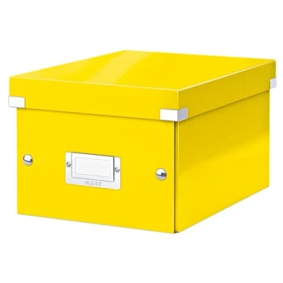 Immagine di Leitz Click &amp; Store WOW Scatola Archivio Piccola, per Riporre e Trasportare Documenti A5 Oggetti di Piccole Dimensioni, Adatta a Casa Ufficio, Giallo, 60430016