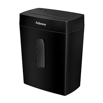 Immagine di Fellowes Distruggi documenti a frammento FS 8C, 8 fogli, per casa e piccolo ufficio, uso personale, cestino da 15 litri, distruggidocumenti nero [ESCLUSIVA AMAZON]