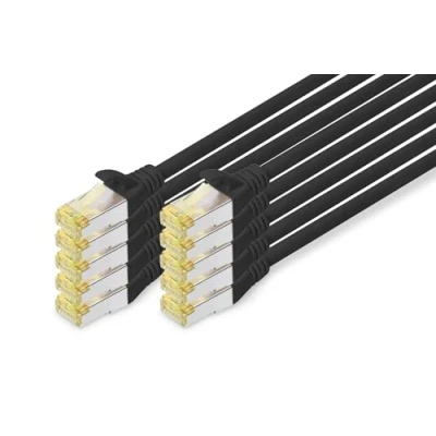 Immagine di Digitus DK 1644 A 005 BL 10 RJ45 cavo di rete, patch CAT 6A S/FTP 0.50 m Nero 1 pz.
