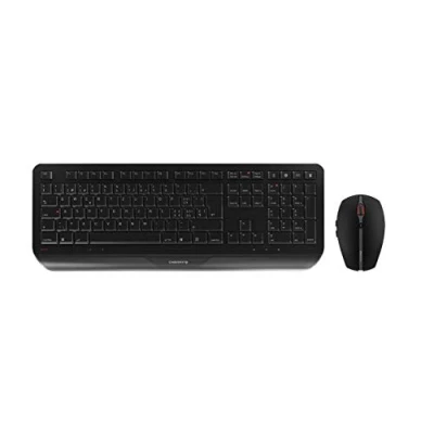 Immagine di CHERRY GENTIX DESKTOP, Set di Tastiera e Mouse Senza Fili, Layout per la Germania (QWERTZ), Scritte Durature sui Tasti, Design Ergonomico, Alimentazione a Batteria, Nero