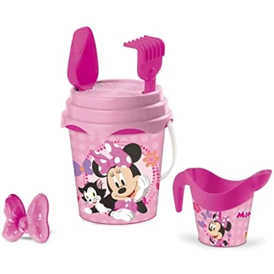 Immagine di Mondo Toys Disney Minnie Bucket Set, Set Mare Renew con Secchiello, Paletta, Rastrello, Setaccio, Formina, Annaffiatoio Inclusi, 18833