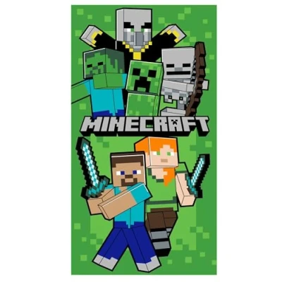 Immagine di Jerry Fabrics Asciugamano da bagno per bambini, telo bagno, doccia, ragazze e ragazzi, 100% cotone, 70 x 140 cm (Minecraft)