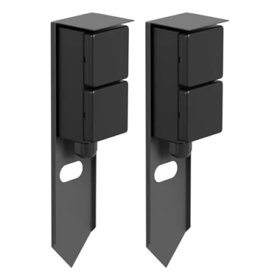 Immagine di ledscom.de 2 pz. presa da giardino a colonna PIWI con picchetto terra per esterni, IP44, vie, acciaio inox, plastica, antracite, angolare, 30 cm