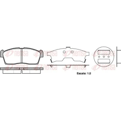 Immagine di REMSA 1199.00 Kit pastiglie freno Assale anteriore con foglio adesivo accessori HYUNDAI: i10 I, DAIHATSU: Sirion II, Copen SUZUKI: IGNIS 2