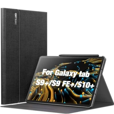 Immagine di INFILAND Custodia per Samsung Galaxy Tab S10+ Plus/S9 FE+/S9+ Plus 12.4 pollici 2024/2023 Release, Supporto Multi angolo, Funzione di auto sveglia/sonno, Nero