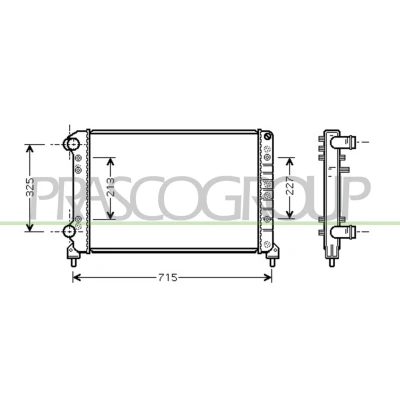 Immagine di PRASCO FT908R003 Radiatore motore Alluminio 650 414 24 Alette di raffreddamento montate meccanicamente FIAT: Doblo I Station Wagon, Cargo