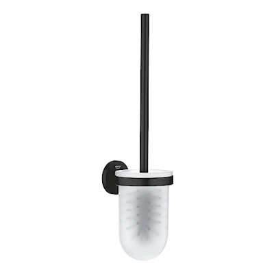 Immagine di GROHE Start QuickFix 411852430 Set di scopino per WC (metallo e vetro, fissaggio a parete scomparsa, viti tasselli, colla rapida extra facile da montare), dimensioni 398 mm, nero opaco