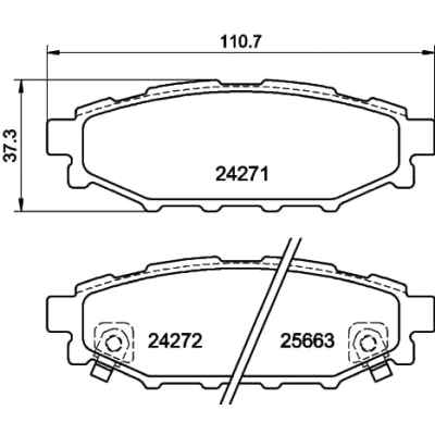 Immagine di HELLA 8DB 355 012 261 Kit pastiglie freno con segnalatore acustico usura accessori SUBARU: Impreza III Hatchback, XV I, Forester IV