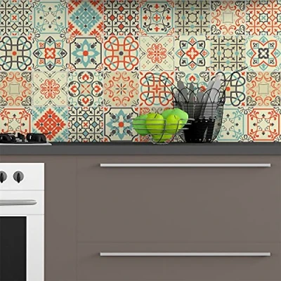 Immagine di Ambiance Sticker Rivestimenti Autoadesivi per Cucina e Bagno Vérone 9 Piastrelle Adesive 20 x cm