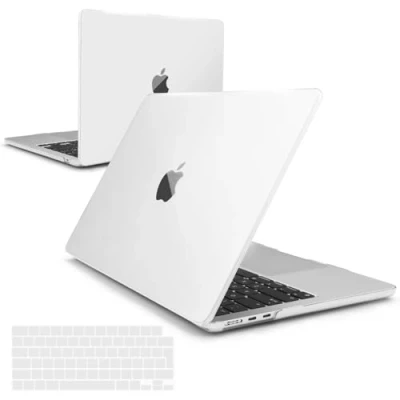 Immagine di INESEON Custodia Compatibile con 2024 2022 MacBook Air 13,6 Pollici M3 A3113 / M2 A2681, Cover Rigida in Plastica Sottile + Tastiera per 13.6, Trasparente