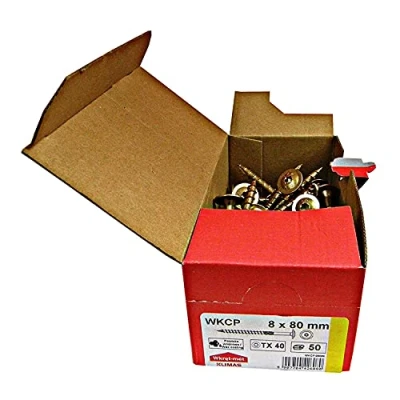 Immagine di Viti a testa piatta per costruzioni in legno, tutte le dimensioni, Torx (50 pezzi 8 x 80 mm TX40)