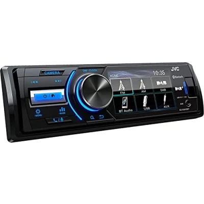 Immagine di JVC KD X561DBT Digital Media Receiver con monitor da 3&quot;, tuner DAB+ integrato e interfaccia Bluetooth, compatibilità iPod/iPhone, Front USB, AUX Input (Front/Mini jack), Nero