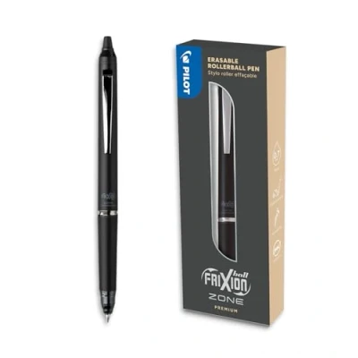 Immagine di PILOT Frixion Ball Zone nero in confezione regalo Penna retrattile cancellabile di alta qualità con Inchiostro rollerball ricaricabile ed ergonomica Punta