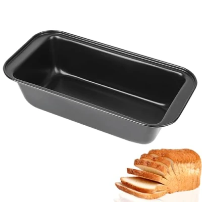 Immagine di Stampo Plumcake,Teglia per Pane in Acciaio Al Carbonio Antiaderente,Piccola Cassetta Rettangolare Stampi con Rivestimento Antiaderente Forno Friggitrice Ad Aria