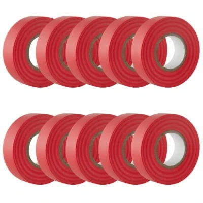 Immagine di GTSE Nastro isolante rosso 19 mm x 20 m Robusto ed autoadesivo Per proteggere, unire e riparare cavi 10 rotoli
