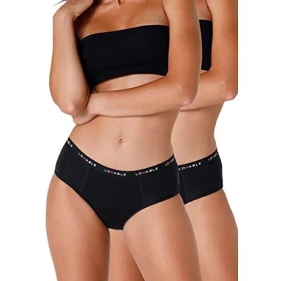 Immagine di Lovable Culotte mestruali Flusso ABBONDANTE2 PACK Mutande Black, Donna, Taglia: Small, Black
