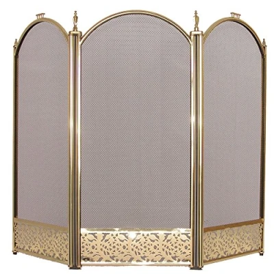 Immagine di Fire Vida Ingleton Screen/Spark Guard, Metallo, Ottone, Acciaio, H 60 x L 95 P 21 cm Circa