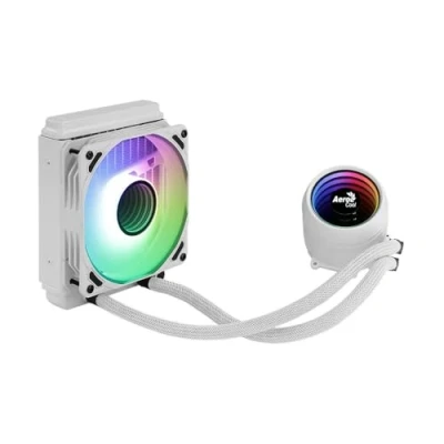 Immagine di Aerocool MIRAGEL120W, Raffreddamento a Liquido per CPU, Ventola ARGB da 120 mm, TDP 200W, Bianco