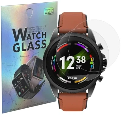 Immagine di Vetro temperato compatibile per Fossil Gen 6 (2021) 42mm/44mm [2 Pezzi] Pellicola Protettiva Proteggi Schermo PHONILLICO