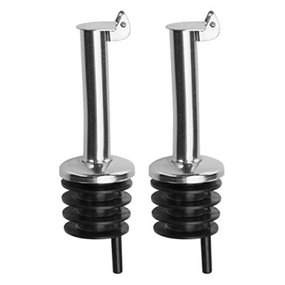 Immagine di Westmark 2 Beccucci per Bottiglie di Liquori, Olio e Aceto, Metallo/Acciaio Inossidabile, Tappi in Plastica, Inox Standard, Argento, 45522280