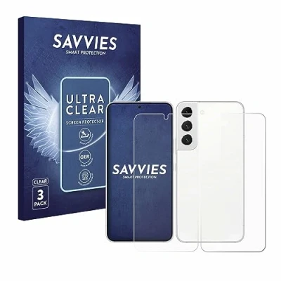 Immagine di savvies (6 Pezzi Pellicola Protettiva per Samsung Galaxy S22 5G (Fronte+Retro) Protezione Schermo Trasparente