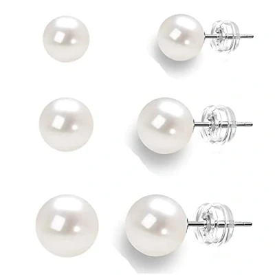 Immagine di Jxeit Orecchini Perle Argento 925, Perla Donna, Donna Perle, Pendenti, di Fiume,Orecchini Pendenti,Orecchini Punto Luce 925
