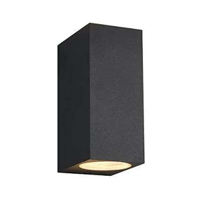 Immagine di Trio Leuchten Roya 204269242 Lampada da parete per esterni, in alluminio pressofuso, colore: antracite, 2 x GU10