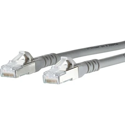 Immagine di Metz Connect 1308451033 E RJ45 cavo di rete, patch CAT 6A S/FTP 1.00 m Grigio con protezione 1 pz.