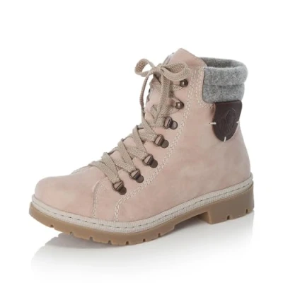 Immagine di Rieker Donna Stivaletti Y9430, Signora Allacciati,Stivaletto,Mezza Scarpa,Stivaletto con Lacci,Rosa (Rosa / 32),41 EU 7.5 UK