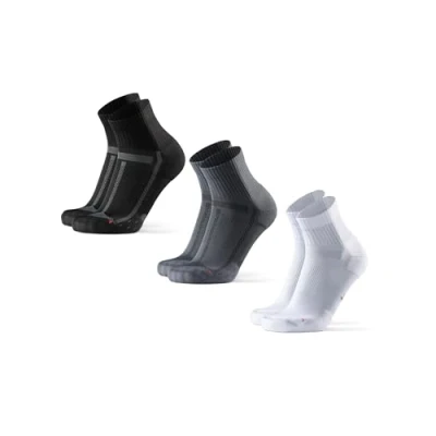 Immagine di DANISH ENDURANCE Calzini da Corsa Anti Vesciche, Calze Antiscivolo per Sport e Running, Uomo Donna, 3 Paia, Multicolore (1x Bianco, 1x Grigio, Nero), 35 38