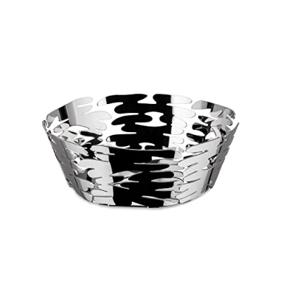 Immagine di Alessi Barket BM10/18 Cestino di Design con Decoro Traforato in Acciaio Inox, 18 cm