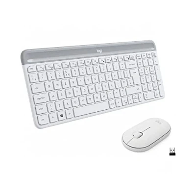 Immagine di Logitech MK470 Kit mouse e tastiera, Layout Spagnolo QWERTY Bianco