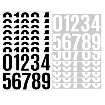 Immagine di MAEXUS® 10 cm adesivi numeri grandi, 160 pezzi con numero civico, lucidi, resistenti alle intemperie, civico da incollare per finestre, bidoni della spazzatura, cassette postali,