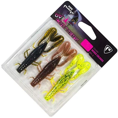 Immagine di Fox Rage Critters UV Mixed Colour Packs 3pcs Colours 9cm Softbaits