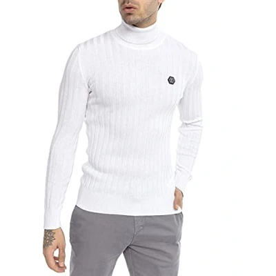 Immagine di RED BRIDGE Maglione a Collo Alto da Uomo Maglia in Cotone Costine Bianco S