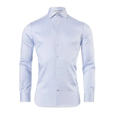 Immagine di Vincenzo Boretti Tailliert BÜGELFREI Fischgrat Camicia elegante, Uomo, Taglia: 39/40, Hellblau