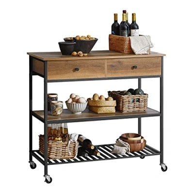 Immagine di SoBuy Carrello da cucina con 2 cassetti Mobile ingresso Credenza portaoggetti (FKW112 PF)