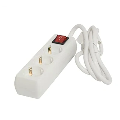 Immagine di Multipresa 3 X 16 A con interruttore 1,5 m Bianca (SCH)