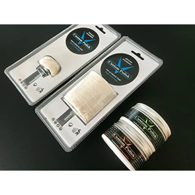 Immagine di Custom Polish Set per lucidatura composto da lucidante cromato 240 g, alluminio, cromo, acciaio INOX, compresa spazzola a forma conica