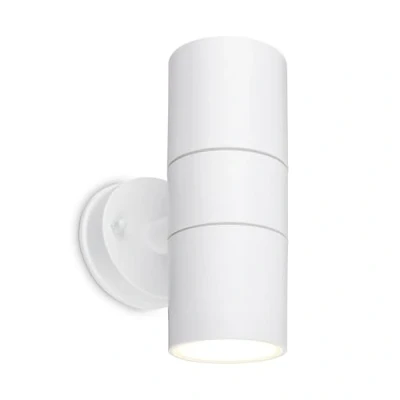 Immagine di BRILONER applique esterna IP54 antischizzo e antipolvere, portalampada GU10, max. 7W, lampada esterna, da parete, proiettore, illuminazione esterne, 16x7,5x11 cm, bianco