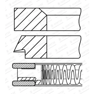 Immagine di GOETZE ENGINE 08 424600 00 Kit Fasce Elastiche 74 MAZDA: 2 Hatchback