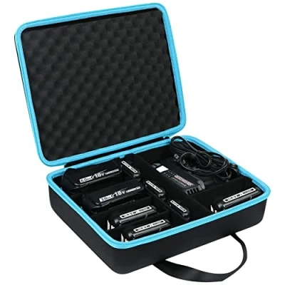 Immagine di Khanka Duro batteria Conservazione Scatola Custodia per e caricatore Makita da 12 V 18 40 Contiene 2,0/2,5/3,0/4,0/5,0/6,0 Ah, caricatore(Vuoto Custodia).