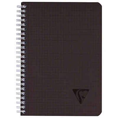 Immagine di Clairefontaine 329507C collezione Linicolor intensi Taccuino a Spirale Nero A5 14, 8x21 cm 180 pagine quadretti piccoli Carta Bianca 90g copertina in polipropilene trasparente