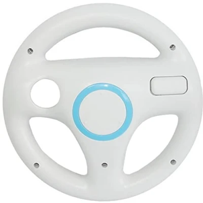 Immagine di smardy Volante da Corsa Bianco Racing Wheel Compatibile con Nintendo Wii Telecomando Controller per Mario Kart Game, Giochi di Guida