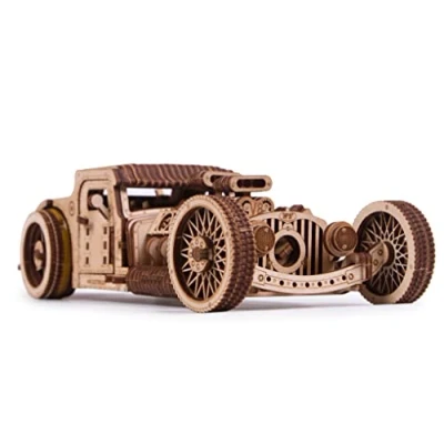 Immagine di Wood Trick Kit di Modellismo in Legno per Auto Hot Rod da Costruire Percorre fino a 9 m Dettagliato e Robusto Senza Batterie Puzzle 3D Meccanico