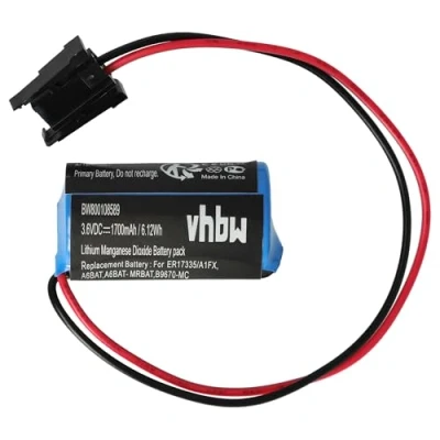 Immagine di vhbw Li Ioni Pila 1700mAh (3.6V) compatibile con Mitsubishi A Series PLCs, A1FX CPU Robot Control PLC sostituisce B9670 MC, A6BAT, A6BAT MRBAT.