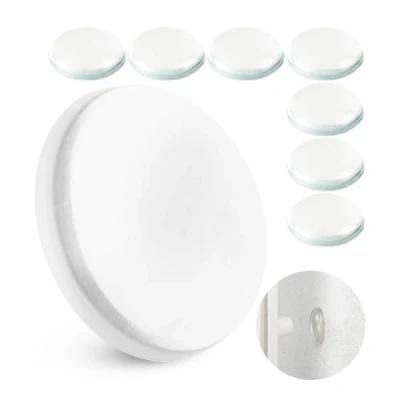 Immagine di Fermaporta da parete, 8 pz x Ø 40 mm, paracolpi autoadesivi colore trasparente, tenuta extra forte con adesivo 3M, protegge le pareti dagli urti di maniglie delle porte, para colpi porte casa, bumper