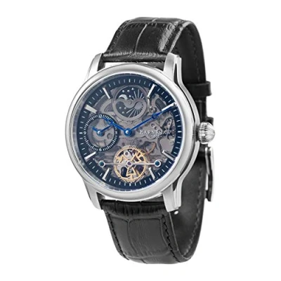 Immagine di Thomas Earnhshaw Longitude Shadow ES 8063 04 Orologio automatico da uomo con quadrante scheletrato nero e cinturino in pelle nera